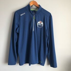 Edmonton Oilers NHL Reebok hockey zip up shirt size L